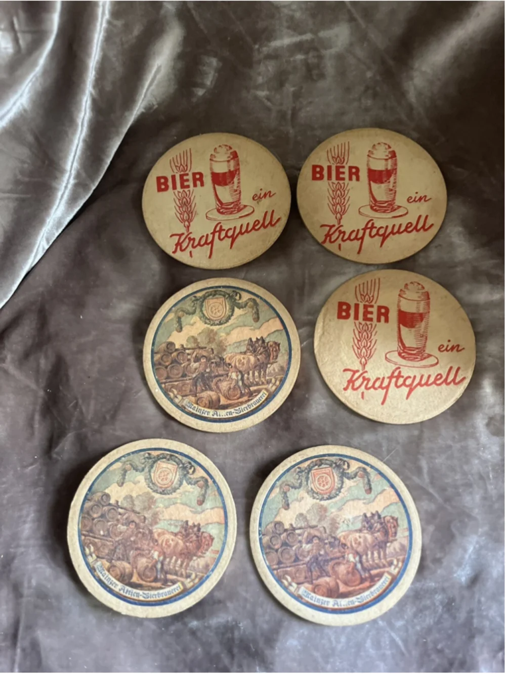 Vintage DAINZER AFTIEN-BIERBRAUEREI Cardboard Coaster COLLECTIBLE 6 TOTAL , SEE